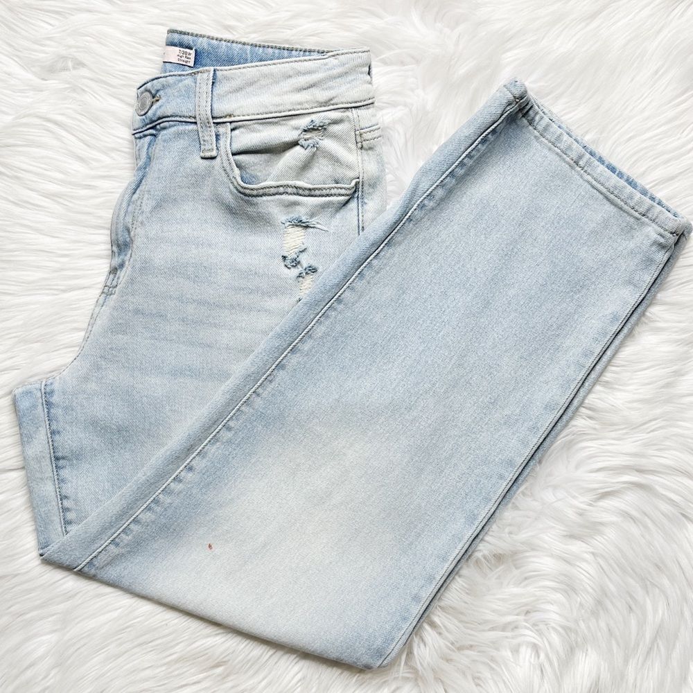 SO High Rise Straight Leg Jeans Light Denim Wash Size 28